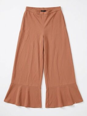 ERIC Black Ruffle Hem Wide Leg Crop Pants Size 14